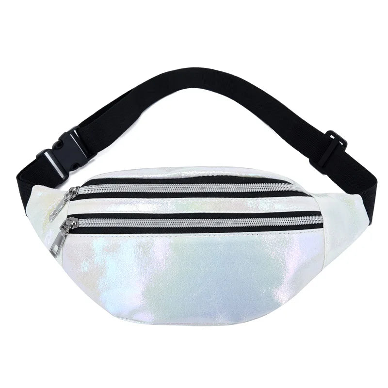 Holographic Fanny Pack Laser PU Waist Bag Girls Belt Bag