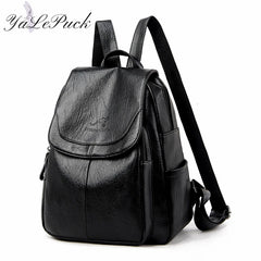 Women Leather Backpack High School Travel Bags Girls mochila feminina