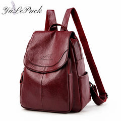 Women Backpack High Leather Travel School Bags for Girls