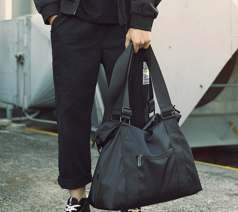 Men's Nylon Travel Bag Large Capacity Lightweight Shoulder Tote