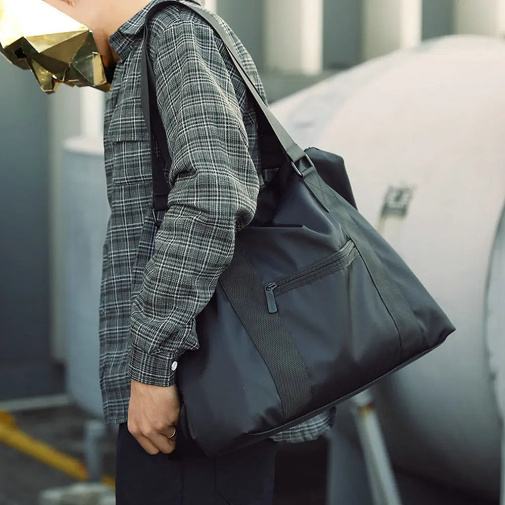 Men's Nylon Travel Bag Large Capacity Lightweight Shoulder Tote
