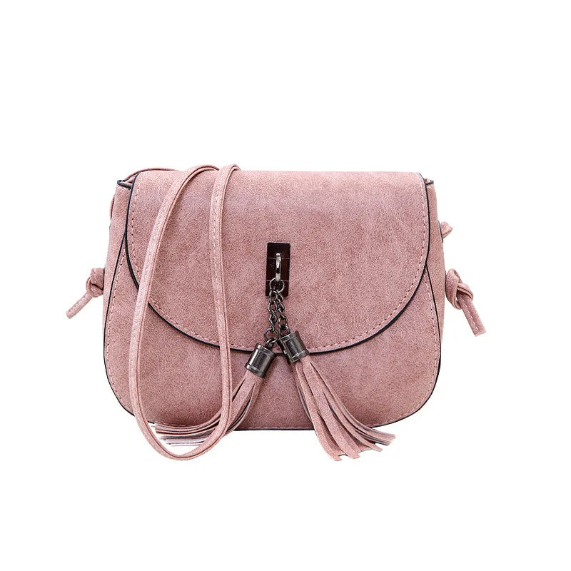 Mini Women Messenger Bag PU Leather Tassel Shoulder Clutch Crossbody Tote