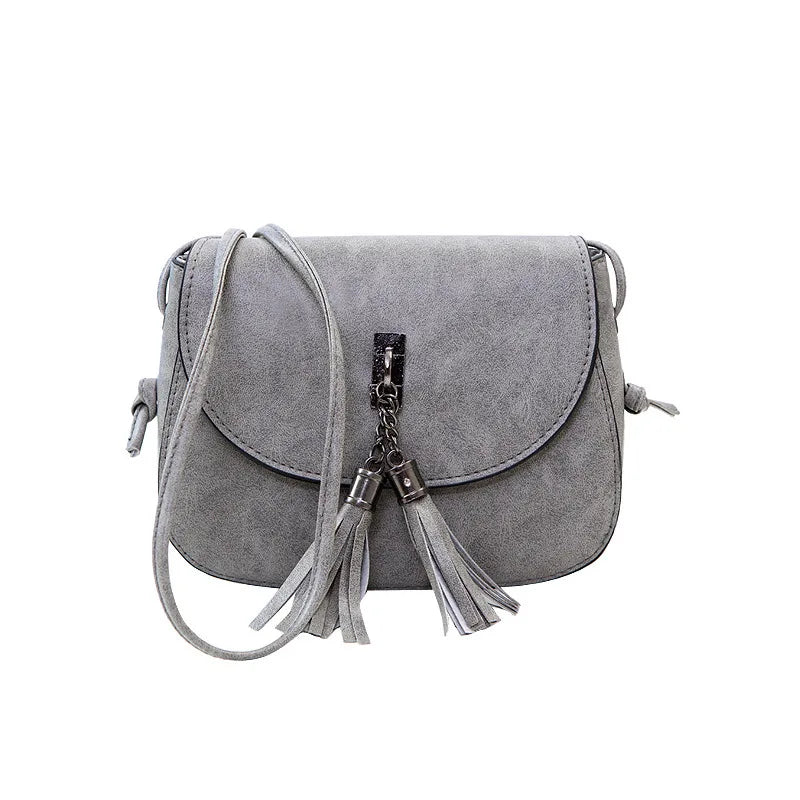 Mini Women Messenger Bag PU Leather Tassel Shoulder Clutch Crossbody Tote