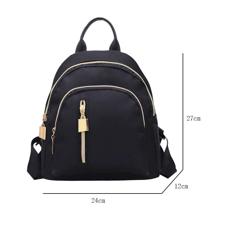 Women Nylon Mini Backpack for School Girl Travel Bags