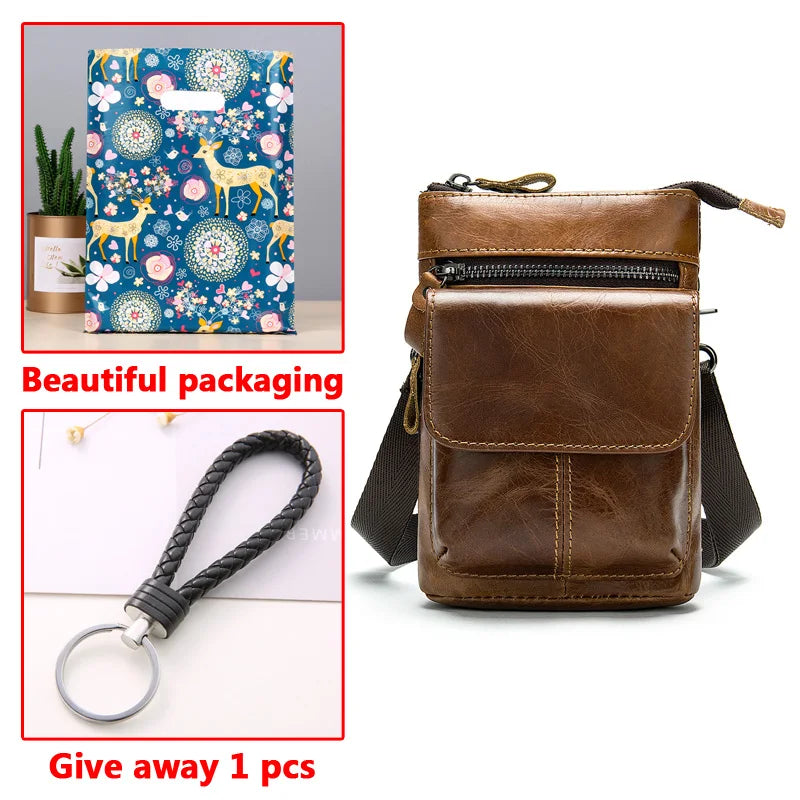 Arrival Leather Men Waist Packs Phone Pouch Bags Waist Bag Male