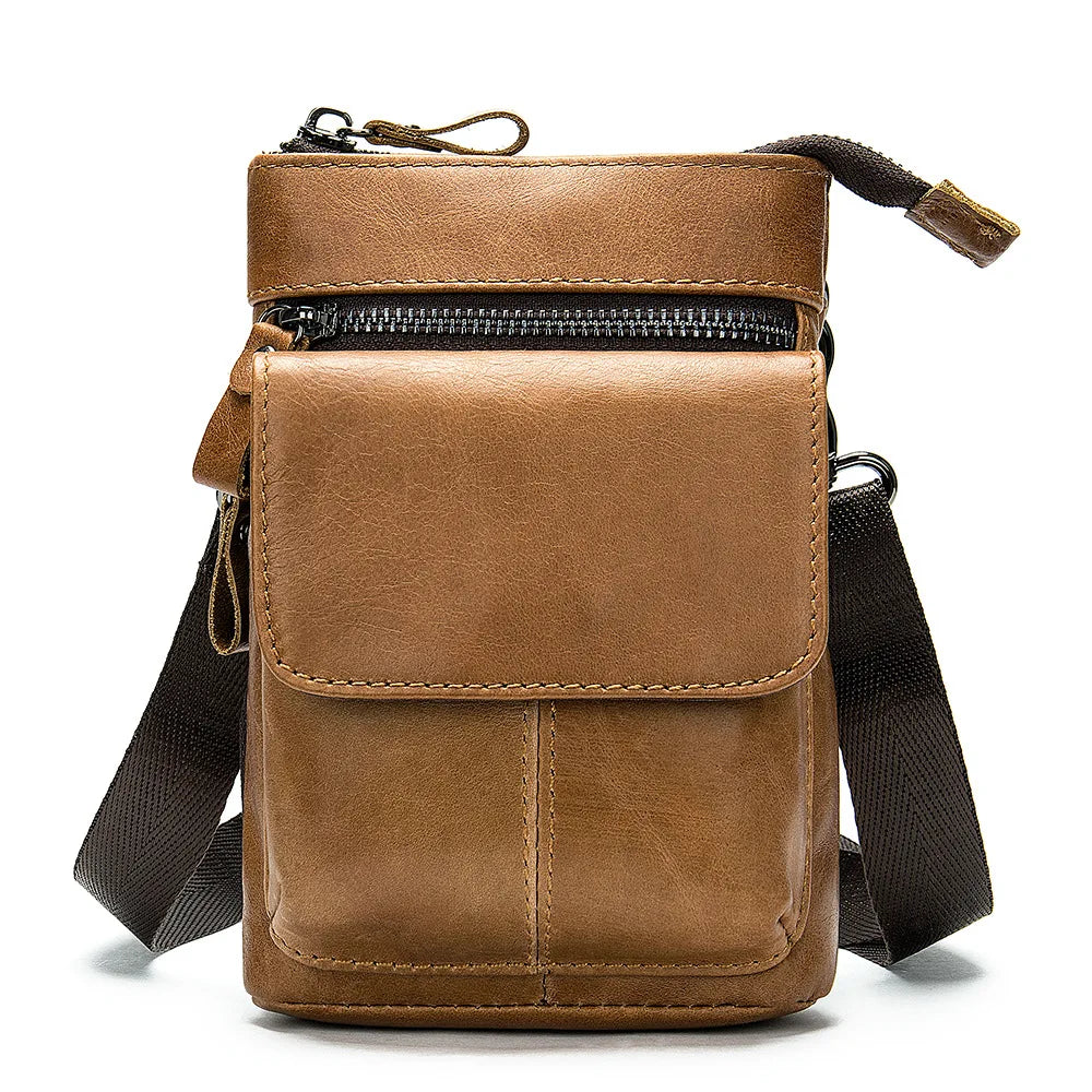 Arrival Leather Men Waist Packs Phone Pouch Bags Waist Bag Male
