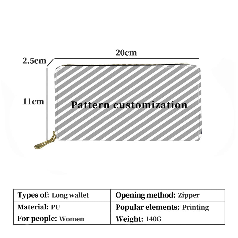 Personalized Picture Zipper Long Wallet Clutch Bag Photo Print DIY Women Wallet