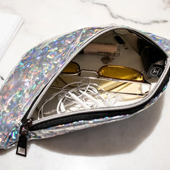 Women Candy Fanny Pack Geometric Waist Packs Laser Chest Phone Pouch Mini Bags