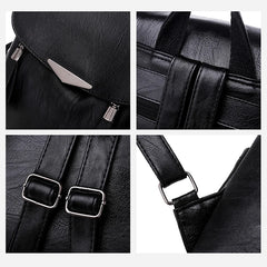 PU Leather Backpack Schoolbag For Girls