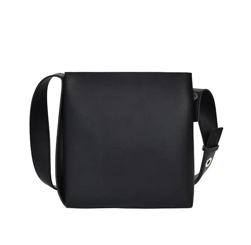 Retro Ladies PU Bucket Bag Large Capacity Commuter Shoulder Bag