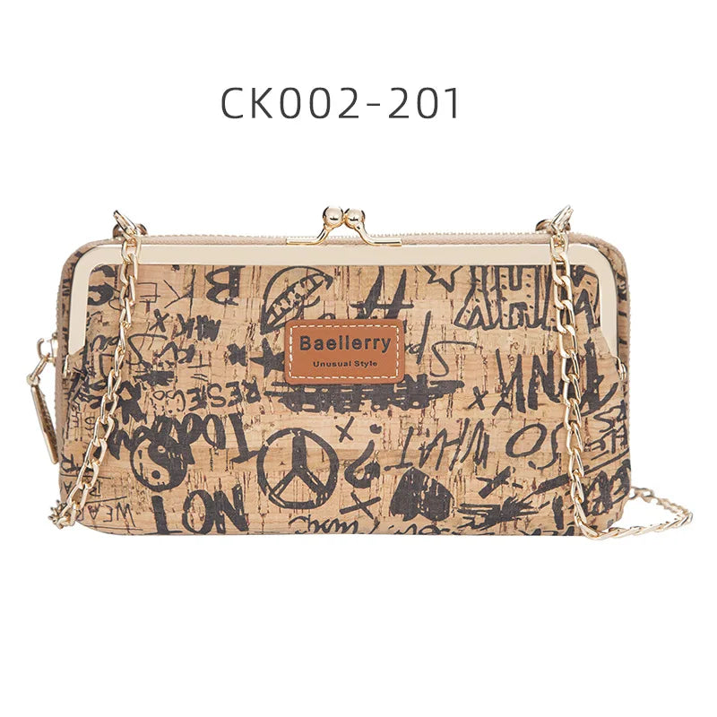 Wood Grain Mini Women Messenger Bag Small Phone Pocket Female Bag
