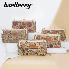 Wood Grain Mini Women Messenger Bag Small Phone Pocket Female Bag
