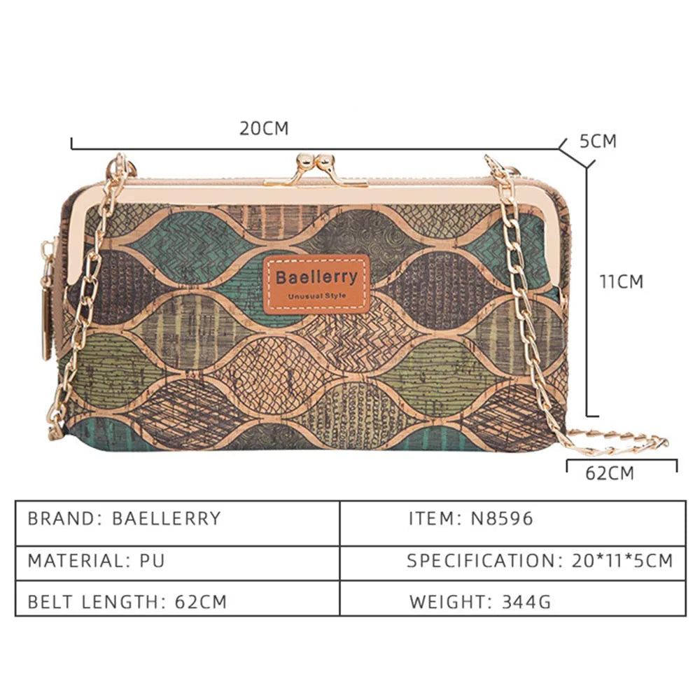 Wood Grain Mini Women Messenger Bag Small Phone Pocket Female Bag