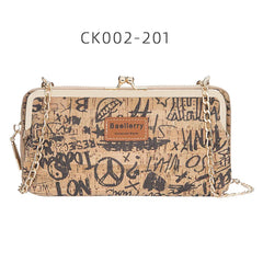 Wood Grain Mini Women Messenger Bag Small Phone Pocket Female Bag