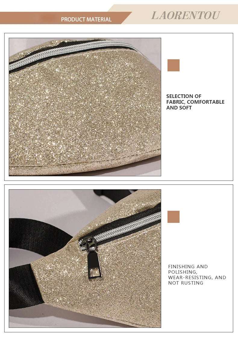 Sequins Waist Pack Summer Style Women Waist Fanny Pack