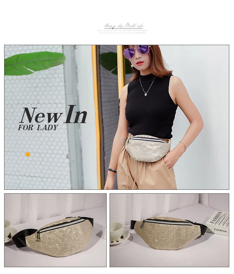 Sequins Waist Pack Summer Style Women Waist Fanny Pack