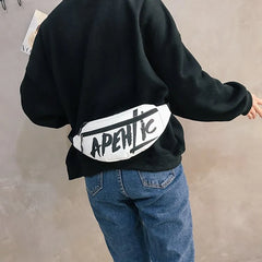 Women Waist Packs Travel Chest Pouch Messenger Crossbody Letters 4Colors