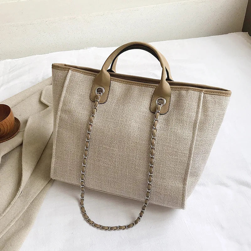 Chain Shoulder Bucket Bag Large Capacity Tote