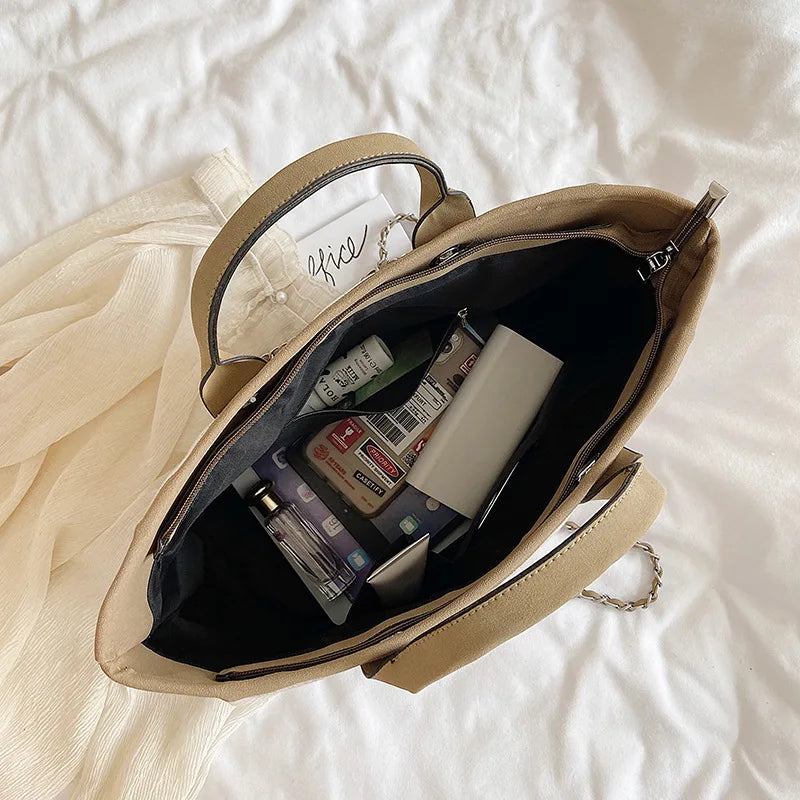Chain Shoulder Bucket Bag Large Capacity Tote