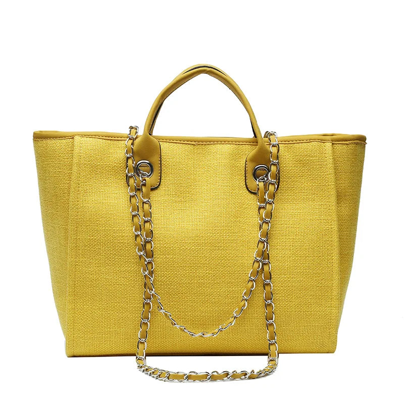 Chain Shoulder Bucket Bag Large Capacity Tote