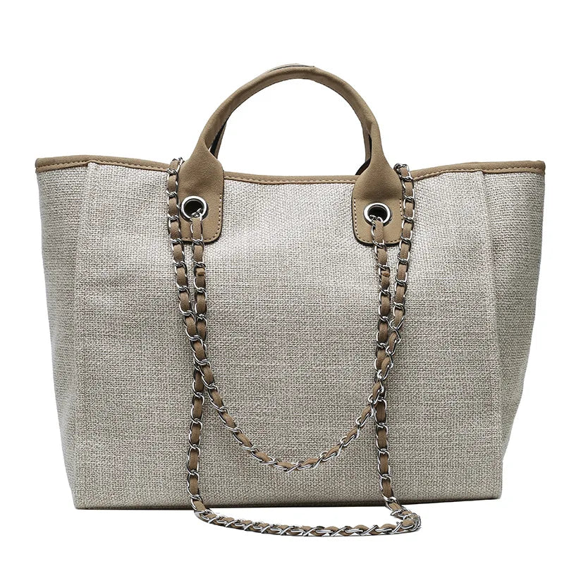 Chain Shoulder Bucket Bag Large Capacity Tote