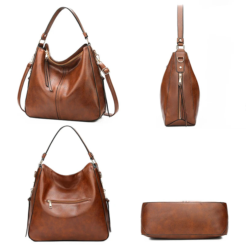 Women Crossbody Bag Casual Totes PU Leather Hobo Messenger Bag