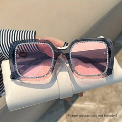 Y2K Square Sunglasses Rhinestone Candy UV400 Sun Shades
