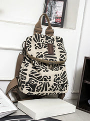 2020 British Style Linen Backpack Retro Canvas Bag