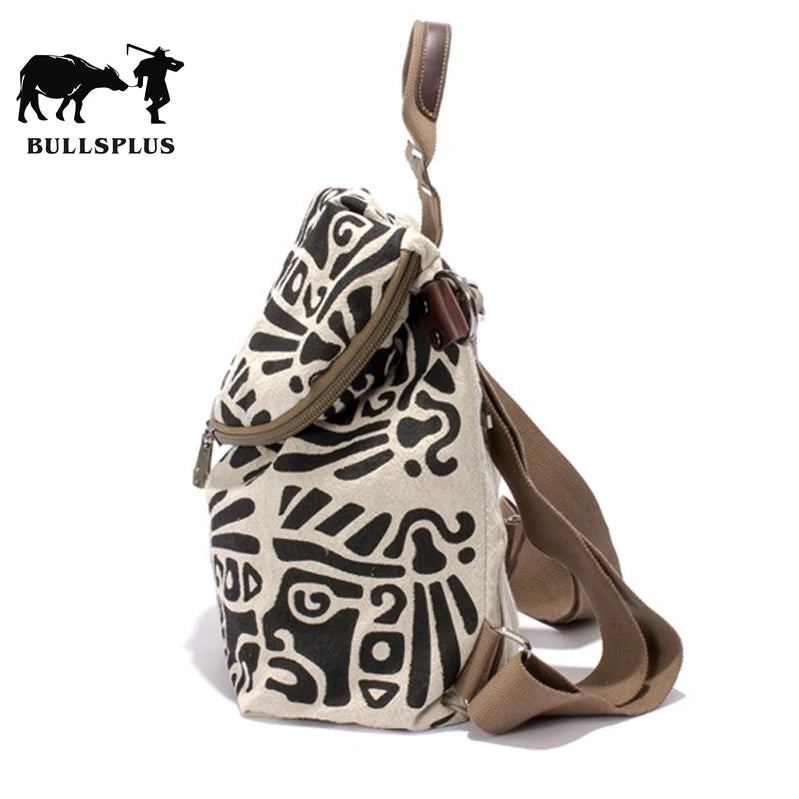 2020 British Style Linen Backpack Retro Canvas Bag
