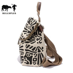 2020 British Style Linen Backpack Retro Canvas Bag