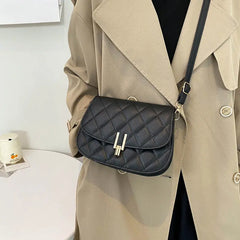 Diamond Lattice Women Bag Crossbody Shoulder Handbag Retro PU Leather