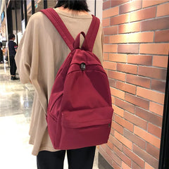 Solid Women Backpack Shoulder Bag School Bag Teenage Girl