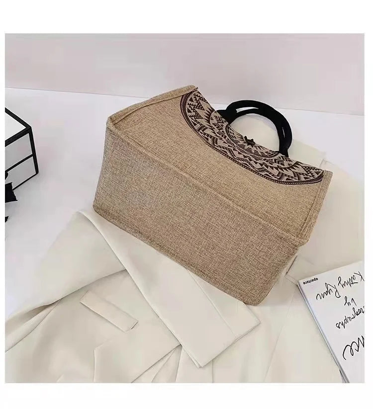 Canvas Beach Tote Bag Large Shoulder Handbag