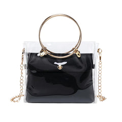 Women Transparent Bucket Bag Clear PVC Jelly Small Shoulder Bag