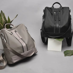Spring Oxford Cloth Double Zipper Backpack Handbags