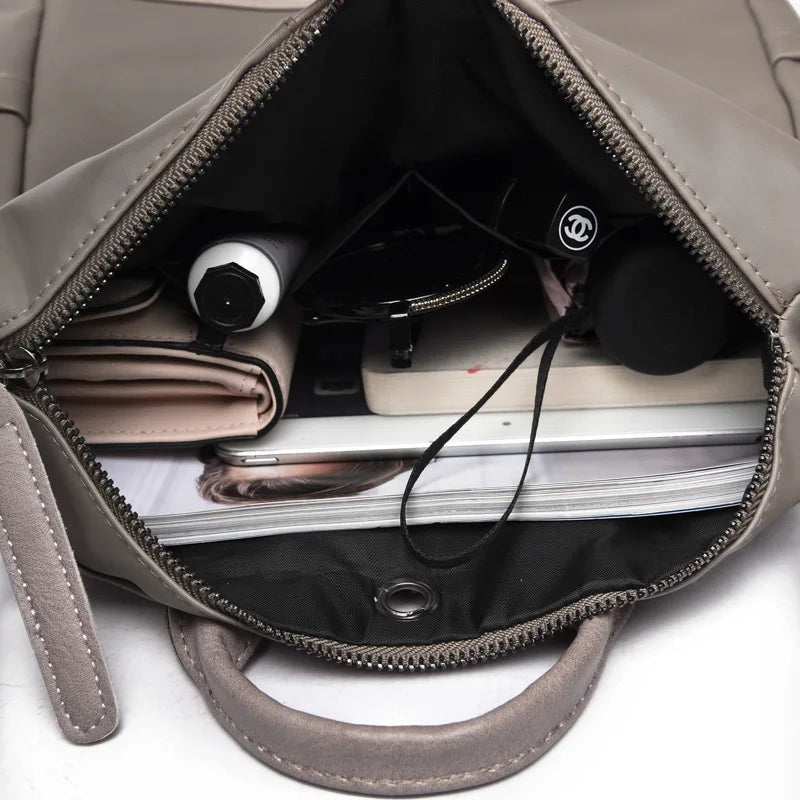 Spring Oxford Cloth Double Zipper Backpack Handbags