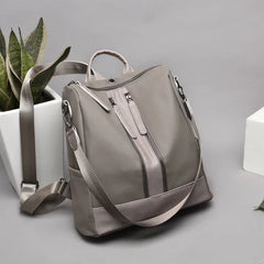 Spring Oxford Cloth Double Zipper Backpack Handbags