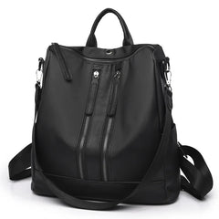 Spring Oxford Cloth Double Zipper Backpack Handbags