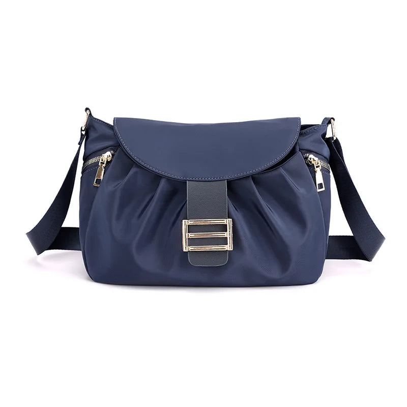 Women Shoulder Bag Small Waterproof Nylon Leather Messenger Handbag