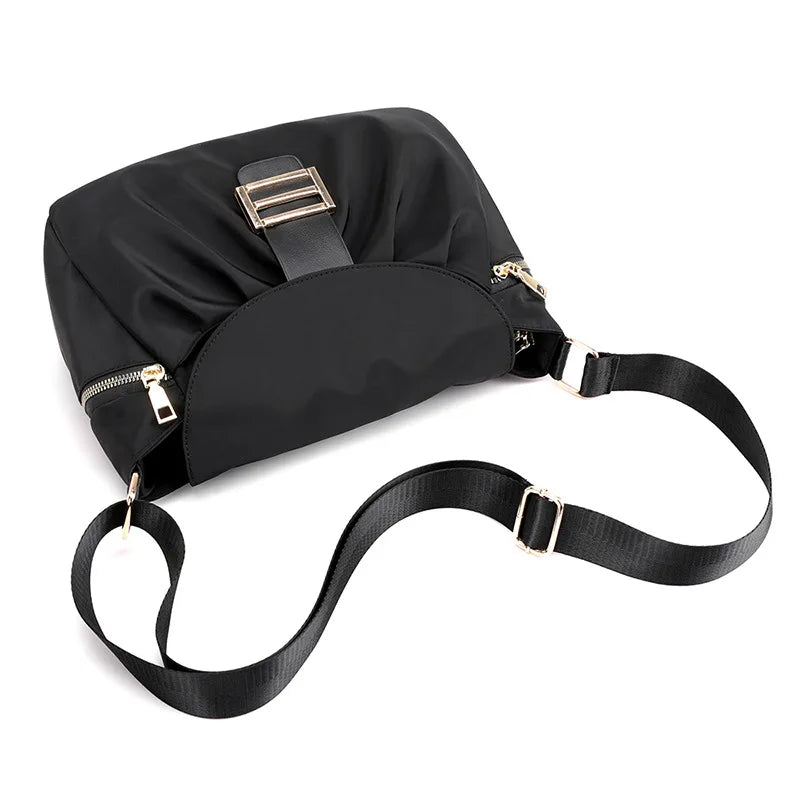 Women Shoulder Bag Small Waterproof Nylon Leather Messenger Handbag