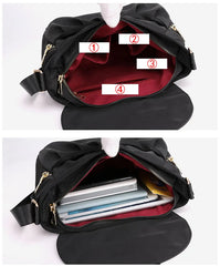 Women Shoulder Bag Small Waterproof Nylon Leather Messenger Handbag