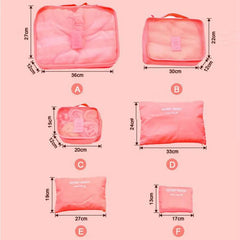 6Pcs Travel Clothes Storage Waterproof Bags Portable Luggage Organizer Pouch