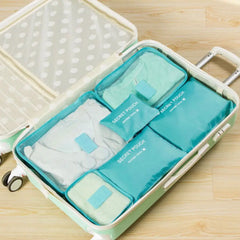 6Pcs Travel Clothes Storage Waterproof Bags Portable Luggage Organizer Pouch