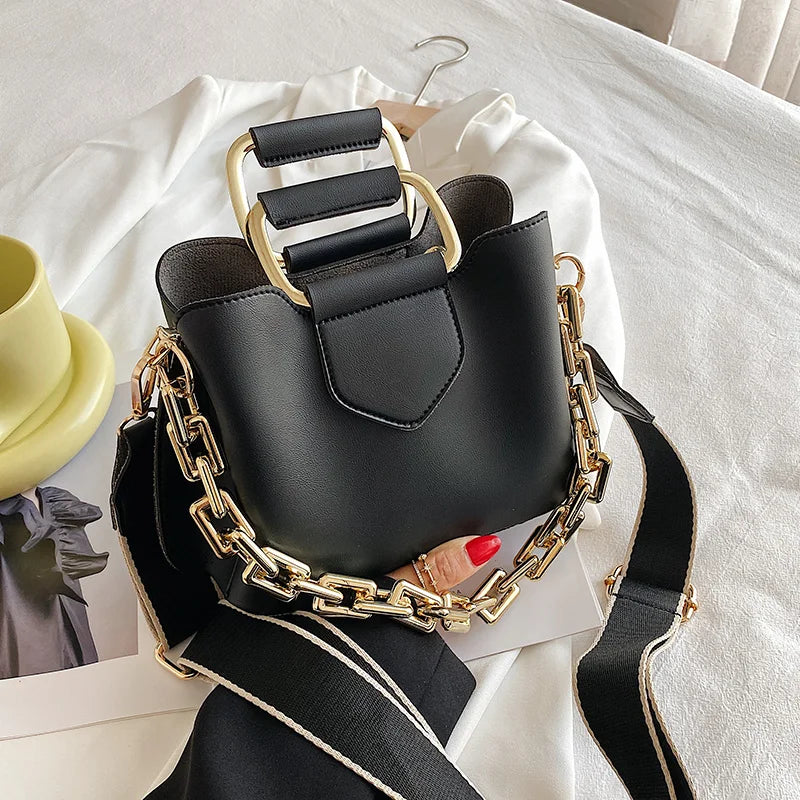 Leather Crossbody Bags Women Chain Handbags Purses