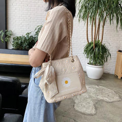 Women Summer Sunflower Straw Large Tote Bag Beach Shoulder Handbag