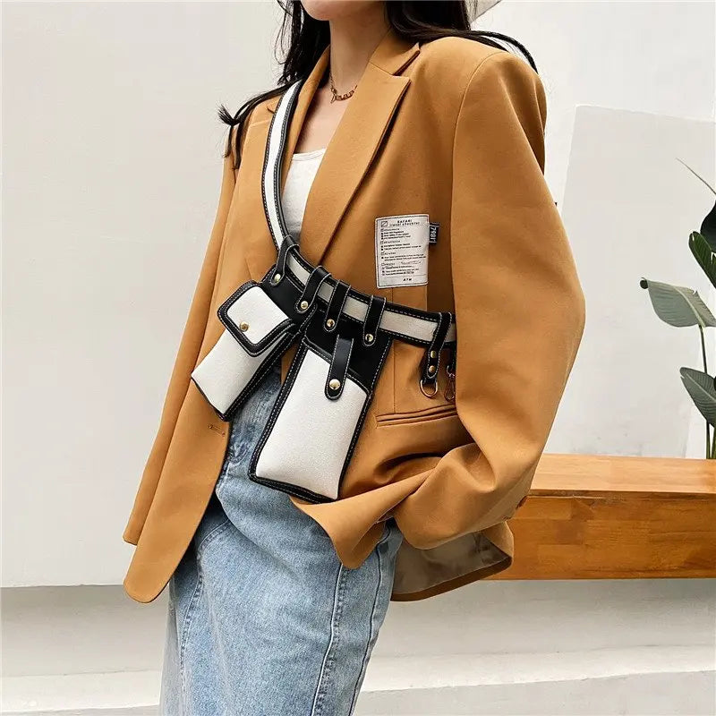 Leather Waist Pack Crossbody Pouch Adjustable Belt Phone Pouch
