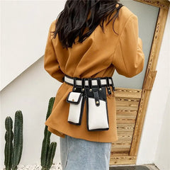 Leather Waist Pack Crossbody Pouch Adjustable Belt Phone Pouch