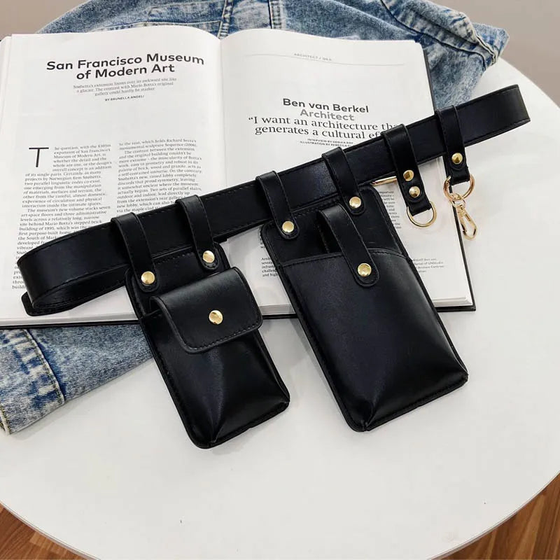 Leather Waist Pack Crossbody Pouch Adjustable Belt Phone Pouch