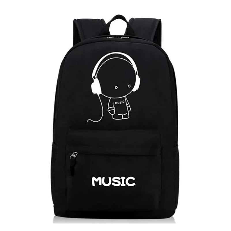 Oxford Night Fluorescent School Backpack for Teens Boys Girls