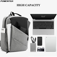 Men's Anti Theft Backpack Laptop USB Charging Waterproof Schoolbag